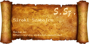 Siroki Szabolcs névjegykártya