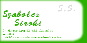 szabolcs siroki business card